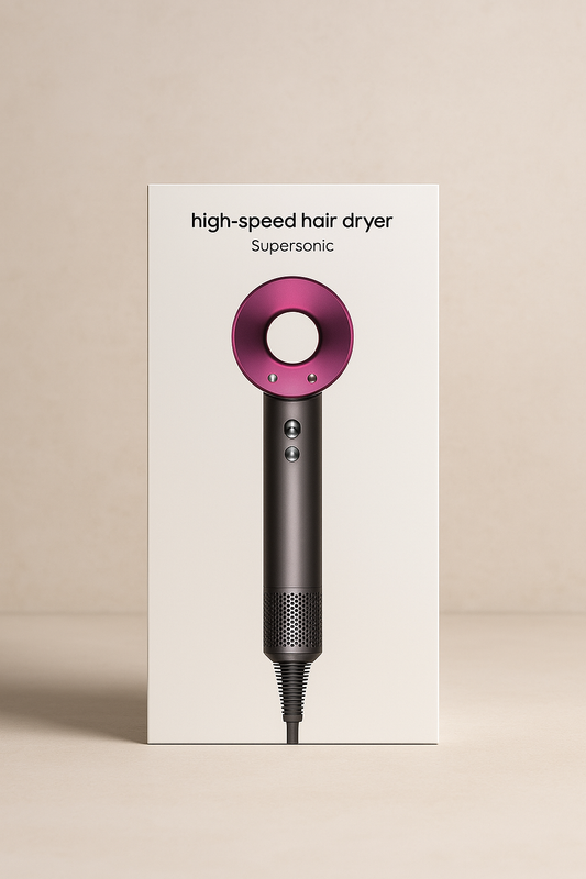 Dyson Supersonic Hair Dryer Purple/Nickel. Three Attachments. Serial # Provided.