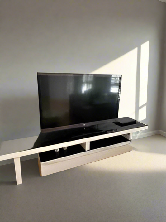 Modern Black & White Gloss TV Stand Entertainment Unit with Storage Drawers – Sleek & Minimalist Design